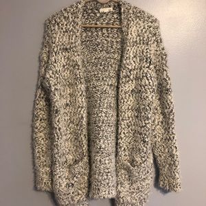 SUPER SOFT black and white plush cardigan
